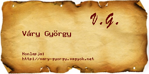Váry György névjegykártya